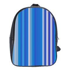 Color Stripes Blue White Pattern School Bags (xl)  by Simbadda