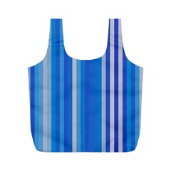 Color Stripes Blue White Pattern Full Print Recycle Bags (m)  by Simbadda