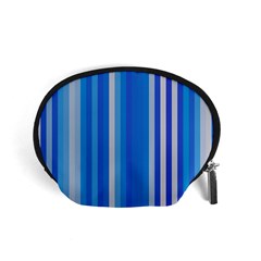 Color Stripes Blue White Pattern Accessory Pouches (small) 