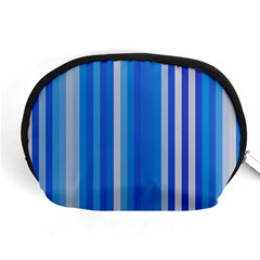 Color Stripes Blue White Pattern Accessory Pouches (medium) 