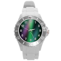 Course Gradient Color Pattern Round Plastic Sport Watch (l) by Simbadda