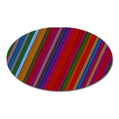 Color Stripes Pattern Oval Magnet