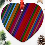 Color Stripes Pattern Heart Ornament (Two Sides) Front