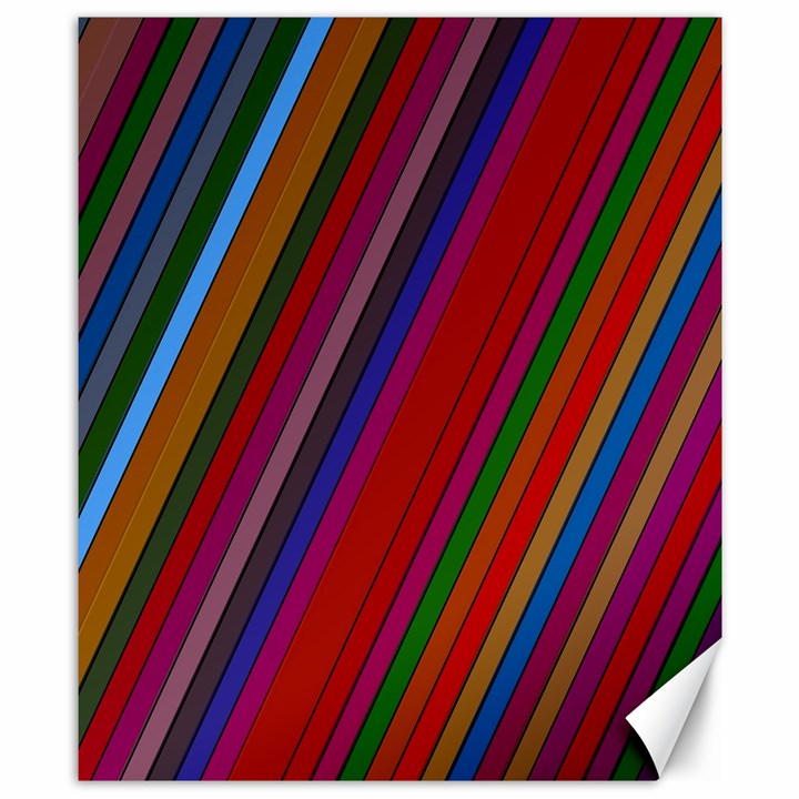 Color Stripes Pattern Canvas 8  x 10 