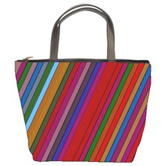 Color Stripes Pattern Bucket Bags