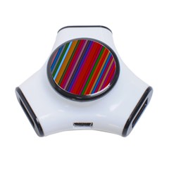 Color Stripes Pattern 3-port Usb Hub