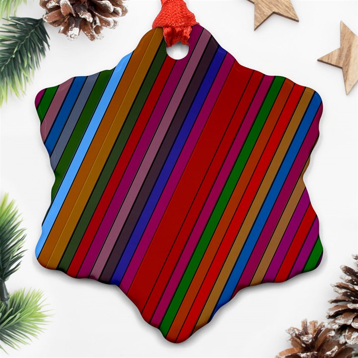 Color Stripes Pattern Ornament (Snowflake)