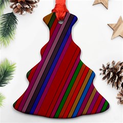 Color Stripes Pattern Christmas Tree Ornament (two Sides)