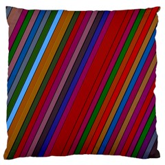 Color Stripes Pattern Large Cushion Case (one Side) by Simbadda