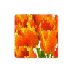 Mosaic Glass Colorful Color Square Magnet