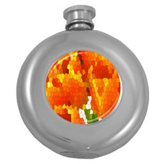 Mosaic Glass Colorful Color Round Hip Flask (5 Oz) by Simbadda