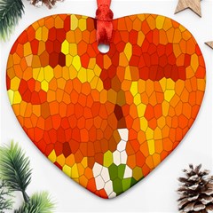 Mosaic Glass Colorful Color Heart Ornament (two Sides)