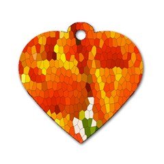 Mosaic Glass Colorful Color Dog Tag Heart (one Side) by Simbadda