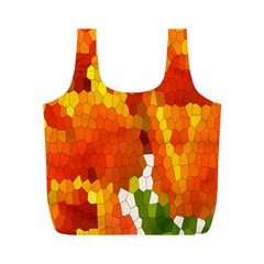 Mosaic Glass Colorful Color Full Print Recycle Bags (m)  by Simbadda