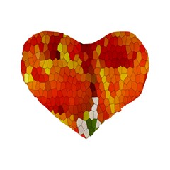 Mosaic Glass Colorful Color Standard 16  Premium Flano Heart Shape Cushions by Simbadda