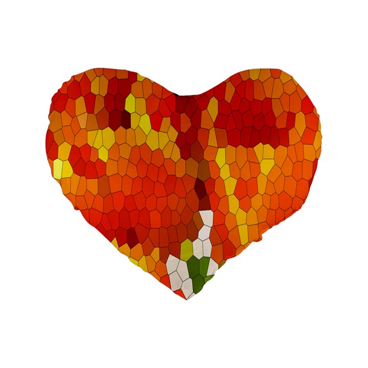 Mosaic Glass Colorful Color Standard 16  Premium Flano Heart Shape Cushions