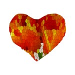 Mosaic Glass Colorful Color Standard 16  Premium Flano Heart Shape Cushions Back