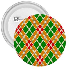 Colorful Color Pattern Diamonds 3  Buttons