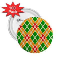 Colorful Color Pattern Diamonds 2 25  Buttons (100 Pack) 