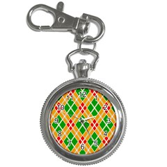 Colorful Color Pattern Diamonds Key Chain Watches