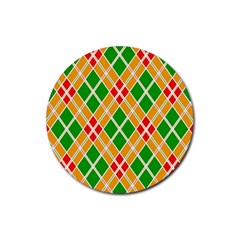 Colorful Color Pattern Diamonds Rubber Coaster (round) 