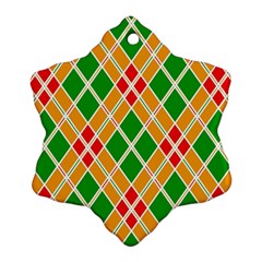 Colorful Color Pattern Diamonds Ornament (snowflake) by Simbadda