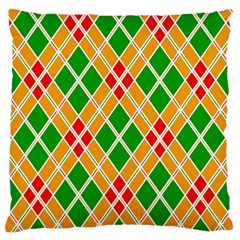 Colorful Color Pattern Diamonds Large Flano Cushion Case (one Side)