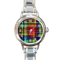 Abstract Color Background Form Round Italian Charm Watch