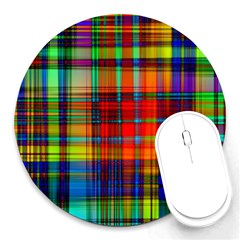 Abstract Color Background Form Round Mousepads by Simbadda