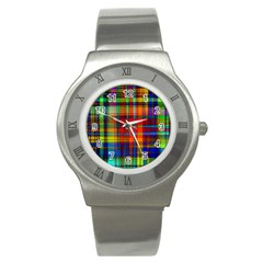 Abstract Color Background Form Stainless Steel Watch by Simbadda