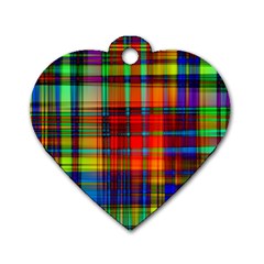 Abstract Color Background Form Dog Tag Heart (two Sides) by Simbadda