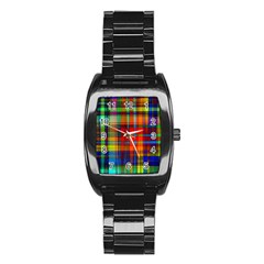 Abstract Color Background Form Stainless Steel Barrel Watch by Simbadda