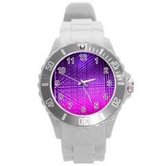 Pattern Light Color Structure Round Plastic Sport Watch (l)