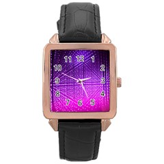 Pattern Light Color Structure Rose Gold Leather Watch  by Simbadda