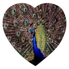 Multi Colored Peacock Jigsaw Puzzle (heart) by Simbadda