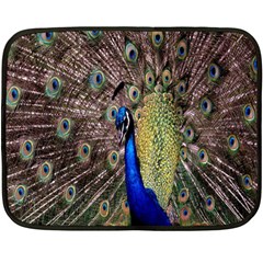 Multi Colored Peacock Double Sided Fleece Blanket (mini) 