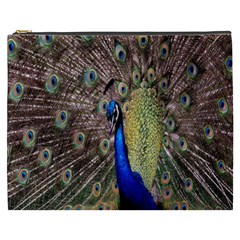 Multi Colored Peacock Cosmetic Bag (xxxl)  by Simbadda