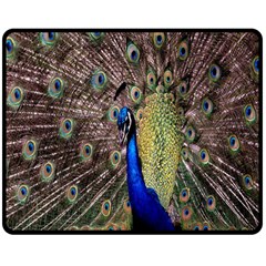 Multi Colored Peacock Double Sided Fleece Blanket (medium) 