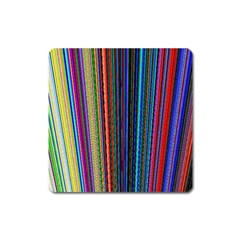 Multi Colored Lines Square Magnet