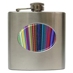 Multi Colored Lines Hip Flask (6 Oz) by Simbadda