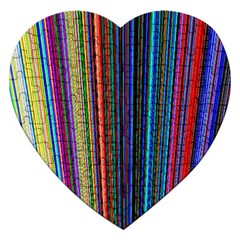 Multi Colored Lines Jigsaw Puzzle (heart) by Simbadda