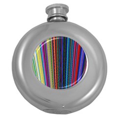 Multi Colored Lines Round Hip Flask (5 Oz) by Simbadda