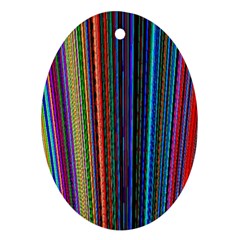 Multi Colored Lines Oval Ornament (two Sides) by Simbadda