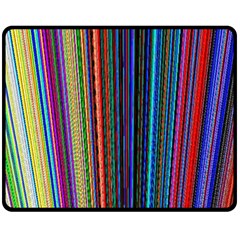 Multi Colored Lines Fleece Blanket (medium)  by Simbadda