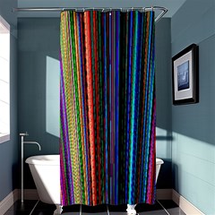 Multi Colored Lines Shower Curtain 36  X 72  (stall)  by Simbadda