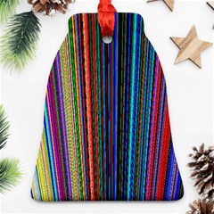 Multi Colored Lines Bell Ornament (two Sides)