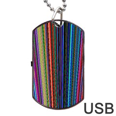 Multi Colored Lines Dog Tag Usb Flash (one Side) by Simbadda