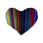 Multi Colored Lines Standard 16  Premium Heart Shape Cushions Back