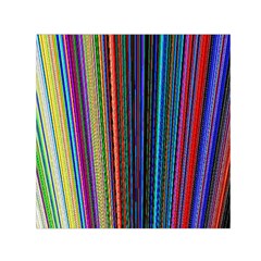 Multi Colored Lines Small Satin Scarf (square)