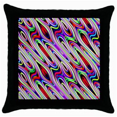 Multi Color Wave Abstract Pattern Throw Pillow Case (black)